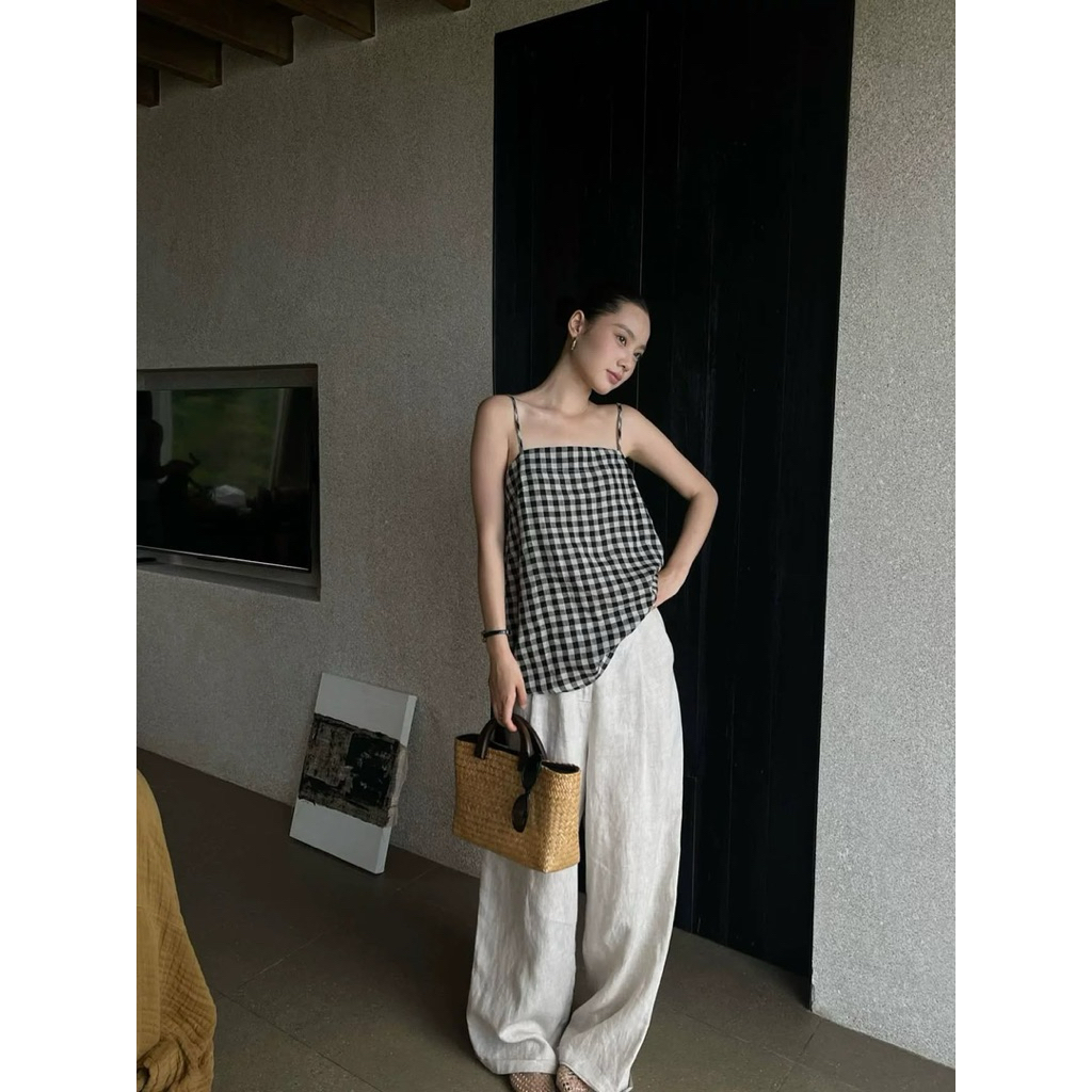 Áo 2 dây kẻ dáng xuông Onni st