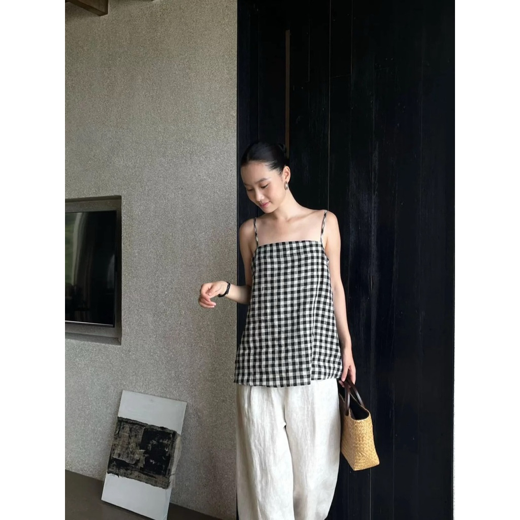 Áo 2 dây kẻ dáng xuông Onni st