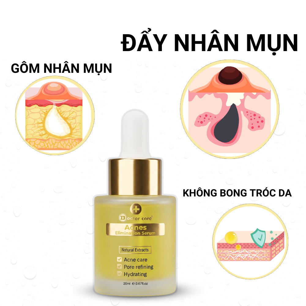 Serum hỗ trợ Giảm Mụn Ẩn ,Mụn Đầu Đen ,Mụn Thâm Cho Da Dầu Doctor care Acnes Elimination