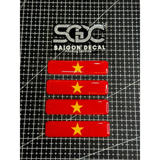 |1 Cái/Combo| Tem Sticker Nhựa Nổi Phản Quang ESP Cờ Việt Nam - Dán Lọc Gió, Remote Smartkey, Logo HD