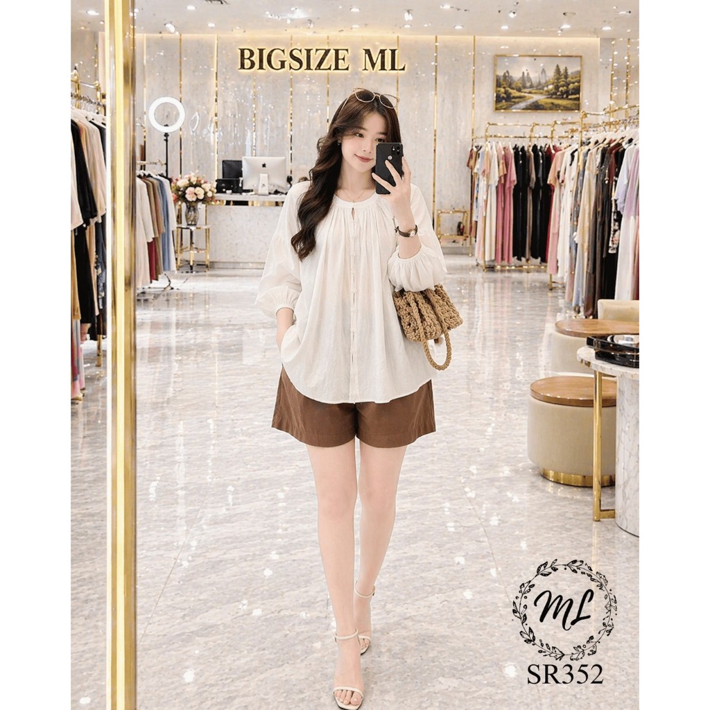 🌸 SÉT BIGSIZE SR352 ÁO LỤA QUẦN COTTON LẠNH THANH LỊCH NHẸ NHÀNG CHO NÀNG 55-90KG 🌸