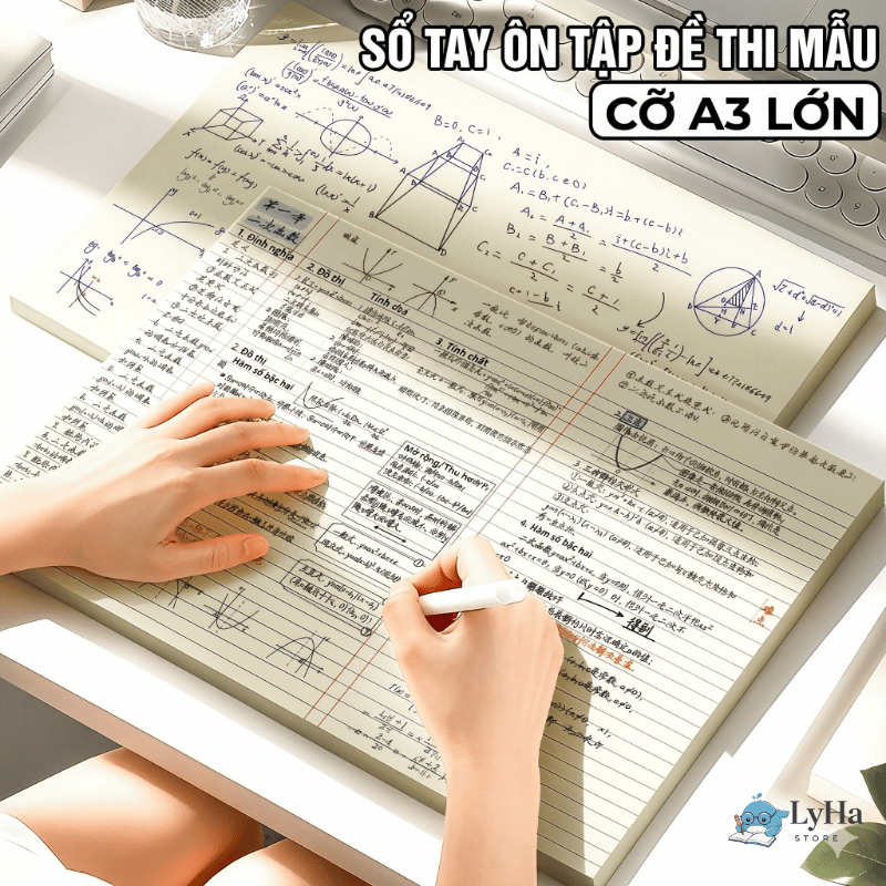 (50 tờ) Giấy nháp xé A3 , Sổ soạn thảo , Luyện học Từ vựng , Vẽ Sơ Đồ Tư Duy , Toán Học cho Học Sinh , Sinh Viên