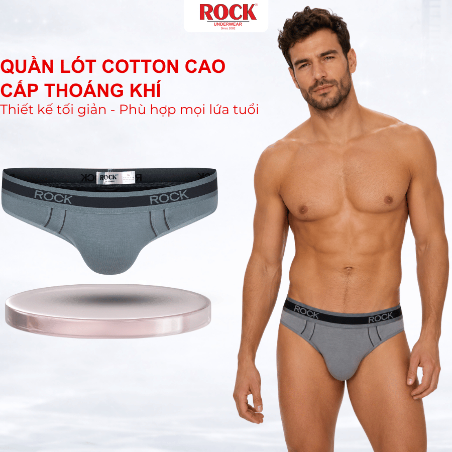 Quần Lót Nam ROCK QA535 Trẻ Trung Cotton Cao Cấp, Quần Sịp Nam Co Giãn 4 Chiều Thoáng Khí Thoái Mái