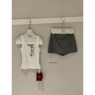 𝐏𝐡𝐢𝐞𝐧 𝐖𝐆𝐖𝐄 | (Sẵn) w9786 Chân Váy Chấm Bi Nhạt Màu Xám New