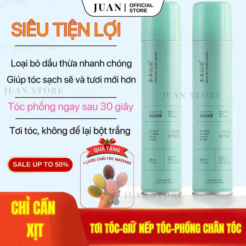 [TẶNG LƯỢC TỪ 2 CHAI] Bình xịt dầu gội khô 3 in 1 (200ml) - Sẵn Hàng