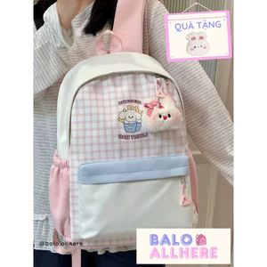 BaLo (XINHXINH) [ORDER] Balo Nữ Sọc Caro Dễ Thương Chống Nước BL215