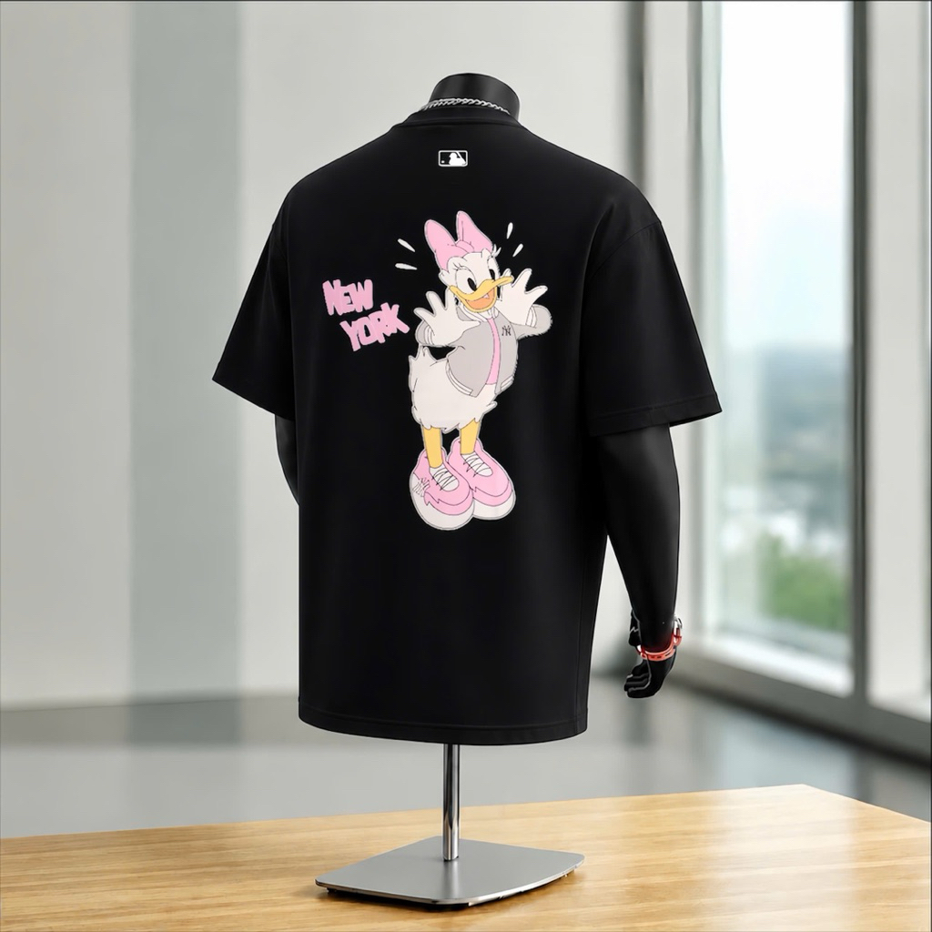 Áo Phông Nam Nữ 100% cotton mềm mại, thoáng mát-Áo mặc đôi NY Vịt Hồng
