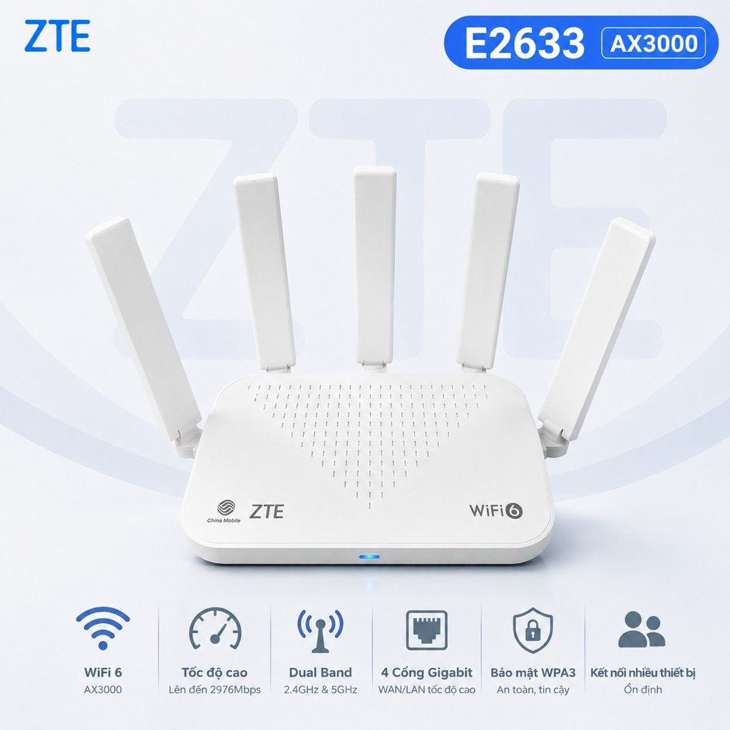 Bộ Phát WiFi 6 Nội địa  ZTE TP-Link   E2633  E1600 WMA302 WTA301 302  3063 3062 WTC181 MA 2862 RAX3000Z R3P ------ | BigBuy360 - bigbuy360.vn