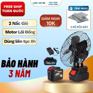 Quạt Tích Điện Mini Để Bàn Chạy Pin MAKITA Công Suất Lớn, Làm Mát Cực Nhanh, Kết Cấu Chắc Chắn Hot
