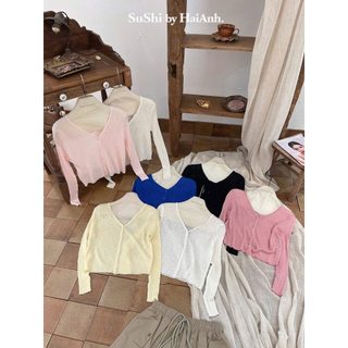Áo len mềm mỏng trơn tay dài