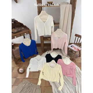 Áo len mềm mỏng trơn tay dài