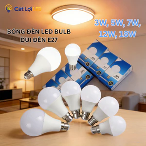 Bóng Đèn Led Búp Tròn 3W, 5W, 7W, 12W, 18W Ánh Sáng Trắng, Vàng Siêu Sáng, Chống Nước