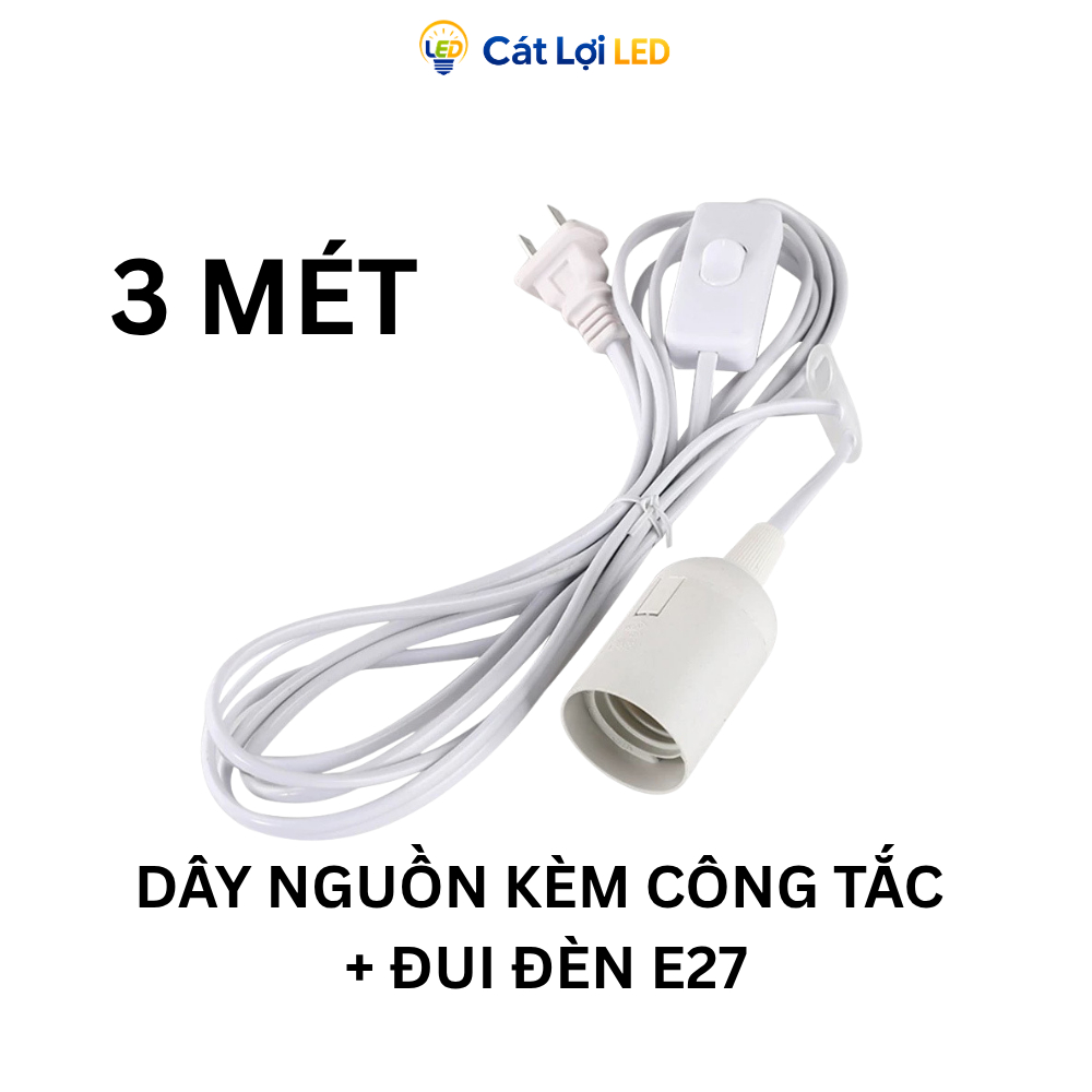 Dây đui đèn công tắc - có phích cắm, công tắc và đui đèn e27