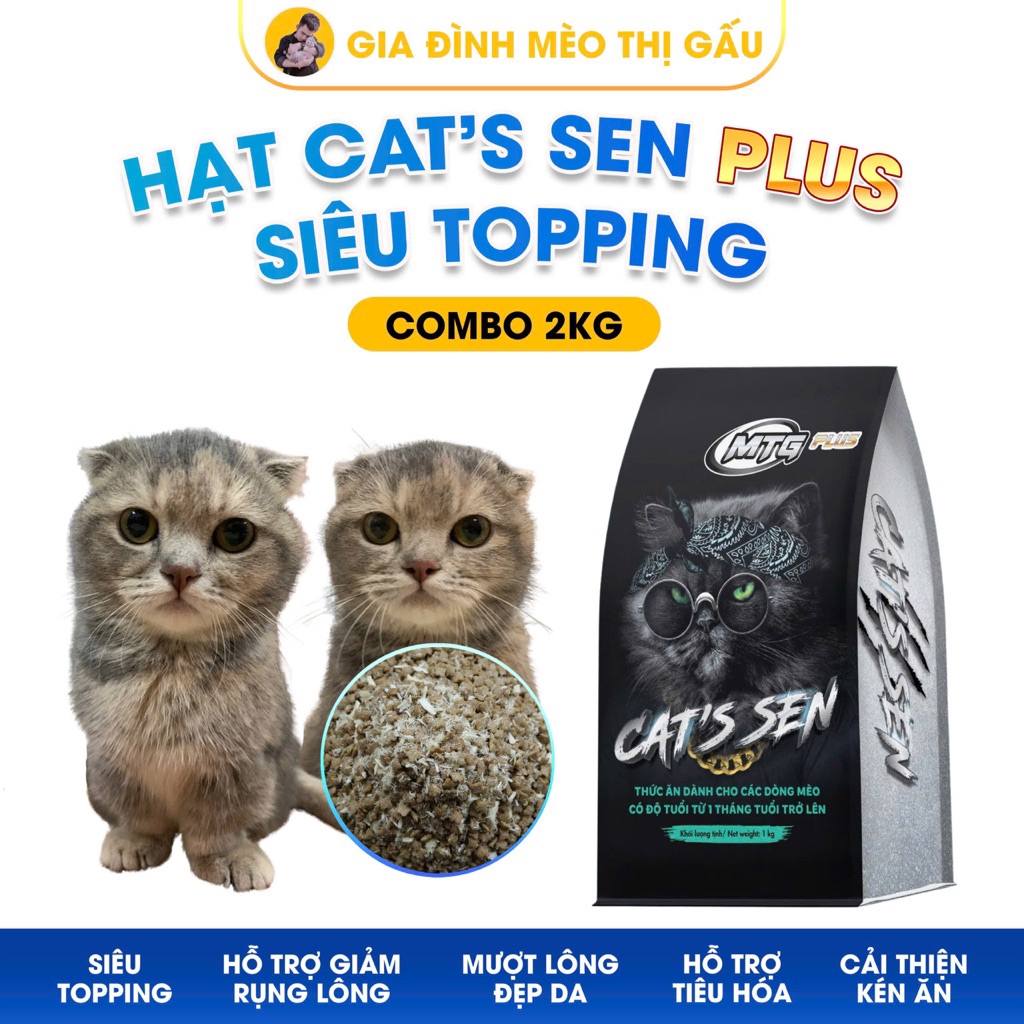 Combo 2KG hạt cho mèo CAT’S SEN PLUS mix topping ruốc gà, hỗ trợ tăng ...