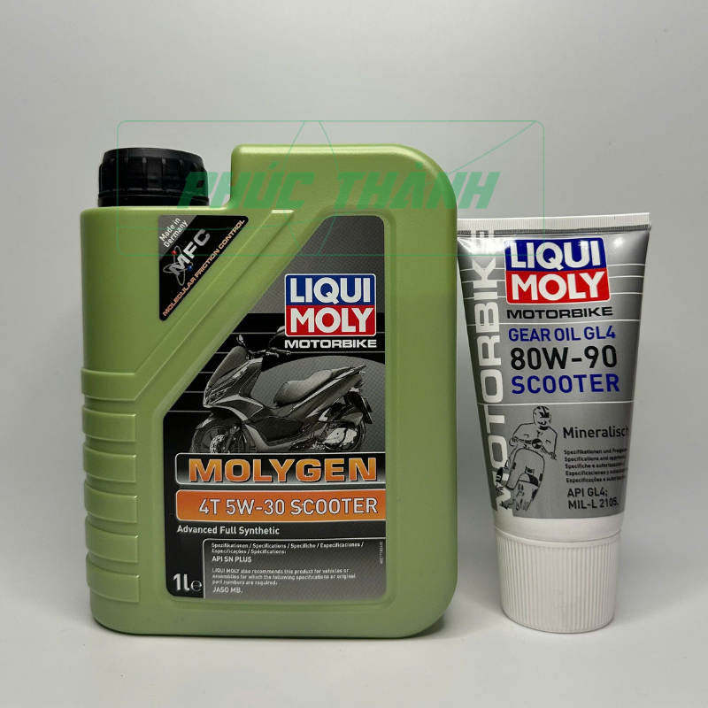 Combo Nhớt LIQUI MOLY MOLYGEN 4T 5W30 SCOOTER 800ml/1L + Nhớt Láp LIQUI MOLY 150ml - Chính Hãng