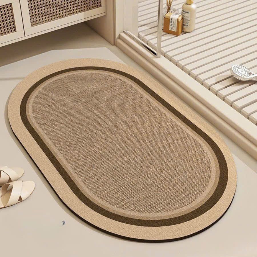 Thảm Lau Chân Nhà Tắm Phòng Khách Silicon, Thảm Chùi Chân Chống Trượt Thấm Nước Sang Trọng