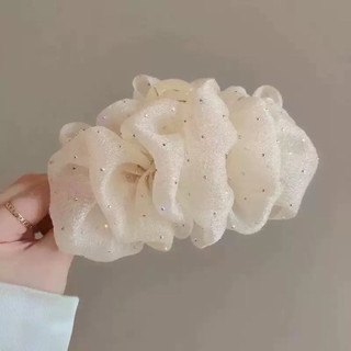 kẹp tóc nơ ren chấm bi