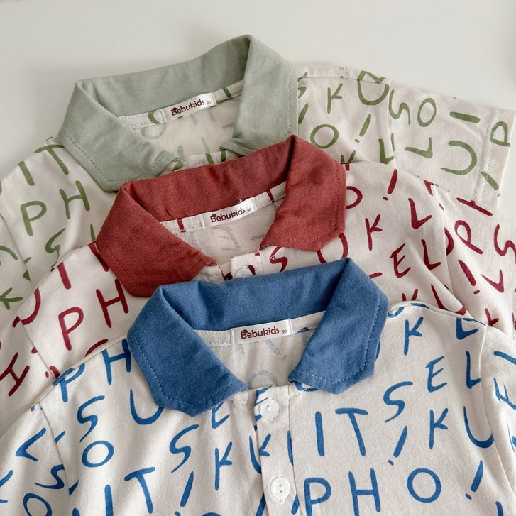 Set bộ polo cộc tay bé trai Miniumbaby mix tai cún may liền xinh xắn, chất vải cotton mềm mại SB2670