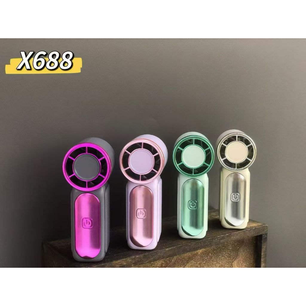 Quạt cầm tay mini X688 kèm màn hình LED 199 Tốc Độ Gió – Quạt Turbine Siêu Mạnh, Pin Bền