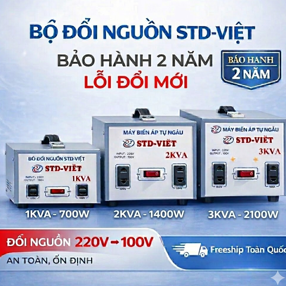 Bộ Chuyển Nguồn 220V sang 100V Chuyên dùng cho hàng nhật bãi. Sử Dụng cho nồi cơm,máy sấy, Lò vi sóng, quạt hút ẩm...