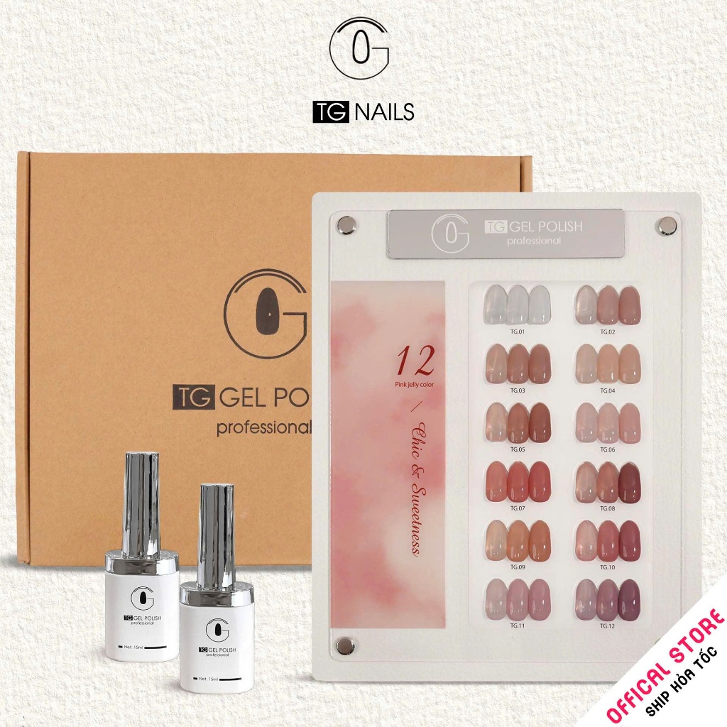Set 12 màu thạch hồng TG - Ngọt ngào, trong veo chuẩn Trend