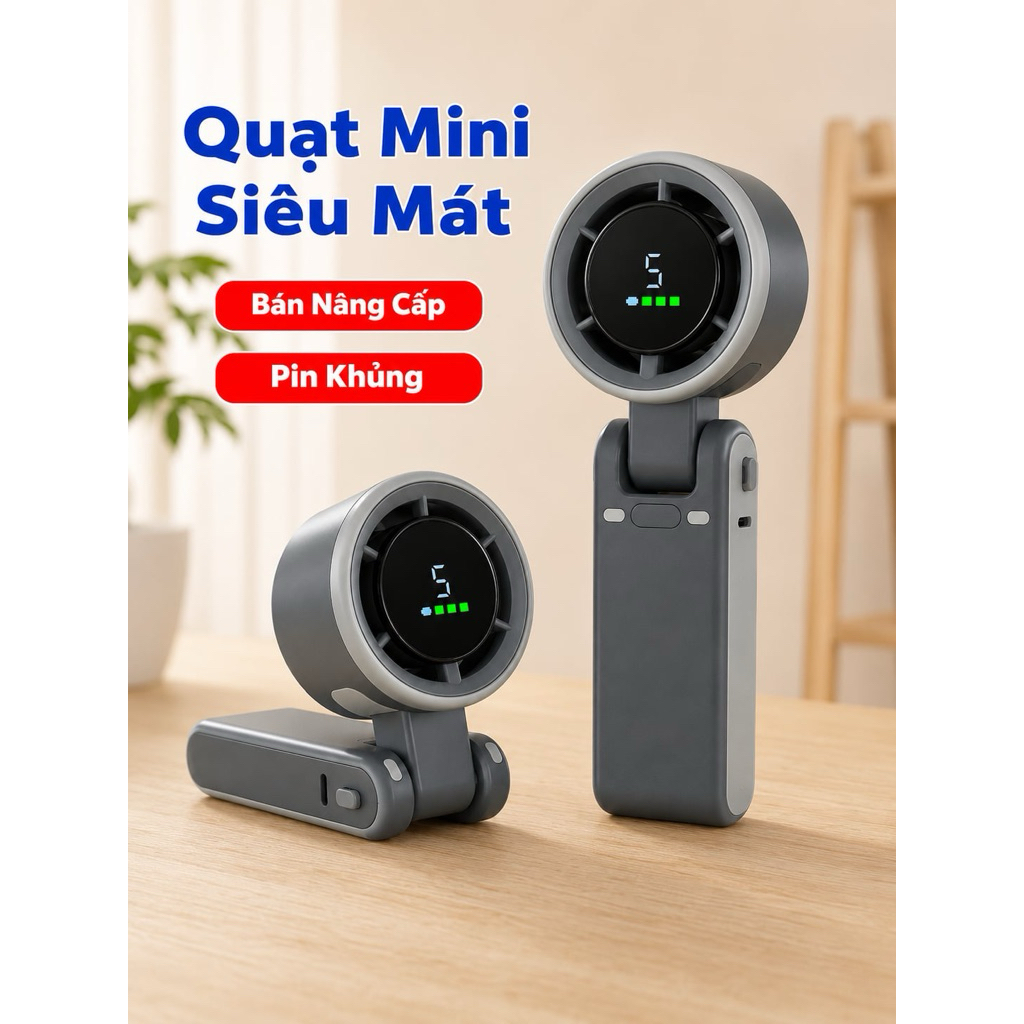 QUẠT MINI CẦM TAY GẤP GỌN THÔNG MINH – PHIÊN BẢN NÂNG CẤP MỚI
