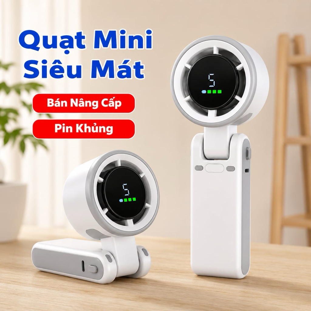 QUẠT MINI CẦM TAY GẤP GỌN THÔNG MINH – PHIÊN BẢN NÂNG CẤP MỚI