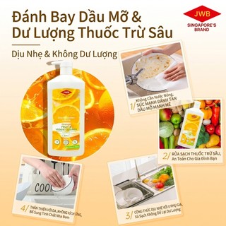 [MUA 2 TẶNG 1] JWB Premium Clean 3in1 Nước Rửa Chén,Rửa Rau Củ 800g - Singapore brand