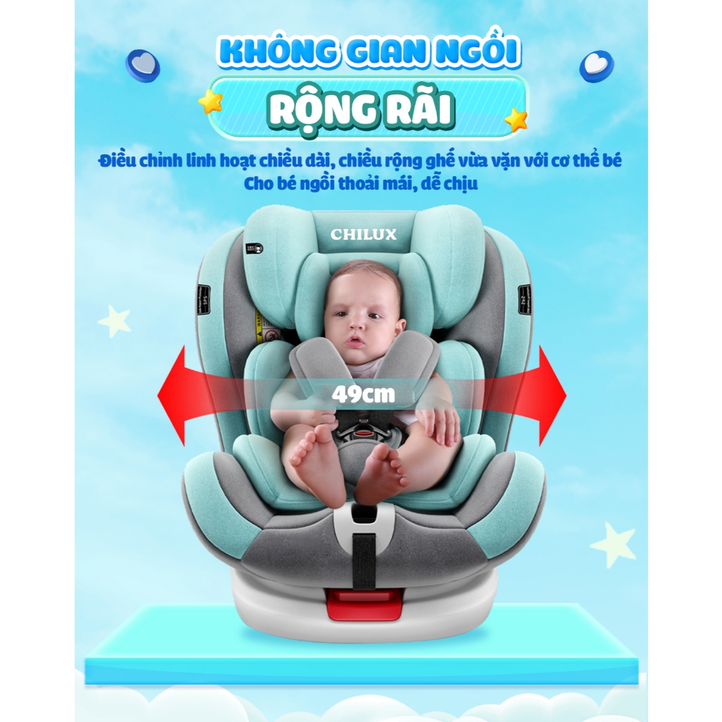 [HÀNG SẴN] Ghế ngồi ô tô cho bé CHILUX ROY 360 I CS008 An toàn, sử dụng cho bé từ 0-12 tuổi