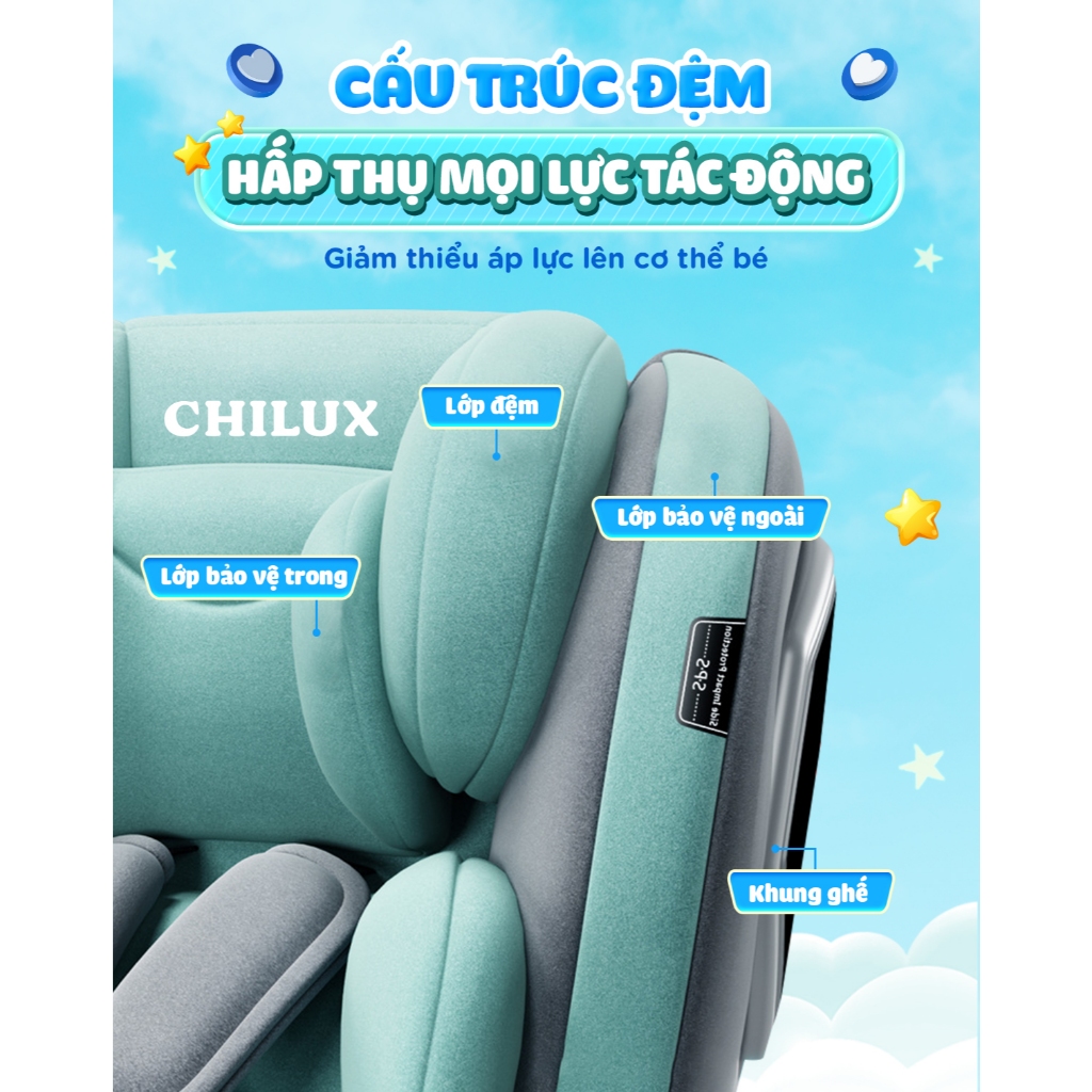 [HÀNG SẴN] Ghế ngồi ô tô cho bé CHILUX ROY 360 I CS008 An toàn, sử dụng cho bé từ 0-12 tuổi
