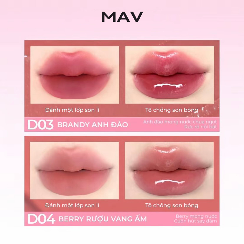 ⚡ Flash Sale ⚡ Son Kem Bóng Hai Đầu MAV Tipsy-Lock 1.5g | Không Dính Cốc, Bền Màu Toàn Ngày | Màu Đ02 & Đ04 [COD]