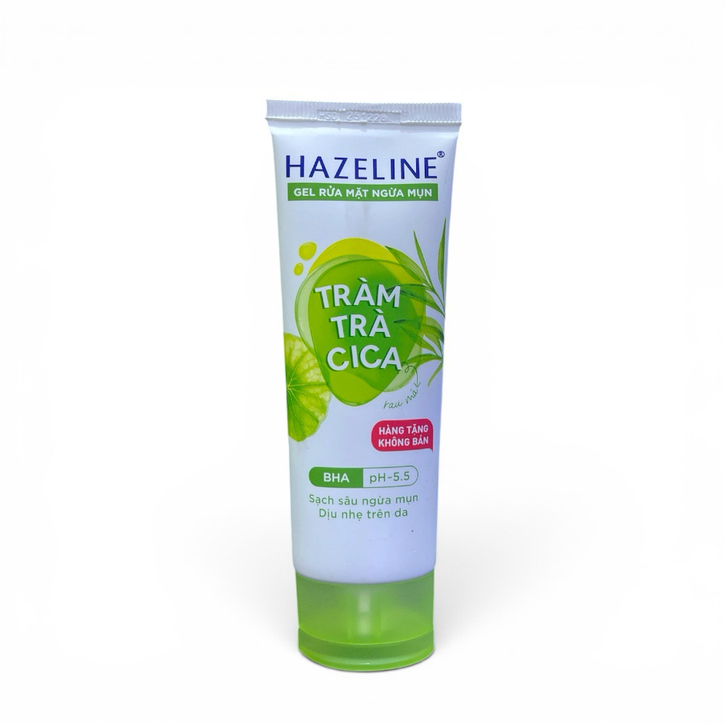 Hazeline Tràm Trà CICA Gel Rửa Mặt Ngừa Mụn BHA pH 5.5 – Sạch Sâu Dịu Nhẹ 40g