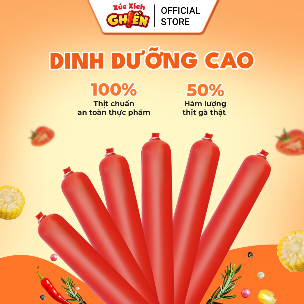 Thùng 6 Ca Xúc Xích Dinh Dưỡng Tiệt Trùng R2 Vietinter Foods (Ca 50 Cây, Cây 19g)