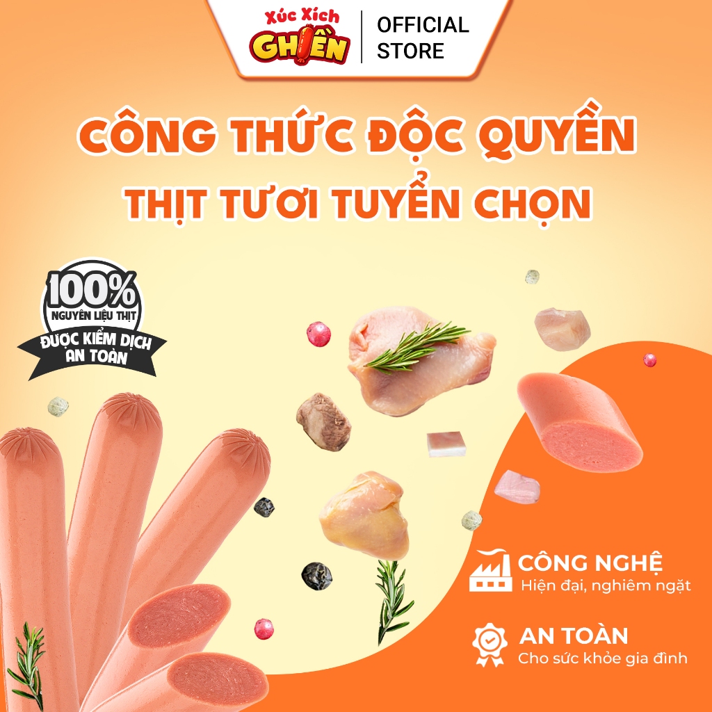 Thùng 6 Ca Xúc Xích Dinh Dưỡng Tiệt Trùng R2 Vietinter Foods (Ca 50 Cây, Cây 19g)