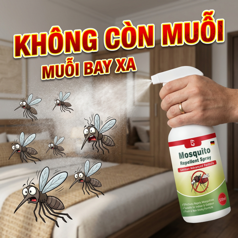 ✅Ngủ ngon suốt đêm✅ Xịt đuổi muỗi 510ml chiết xuất thực vật, bảo vệ lâu dài, dùng cho gia đình