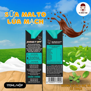 Thùng sữa lúa mạch Malto socola bạc hà (có thạch), nho 48 hộp x 170ml