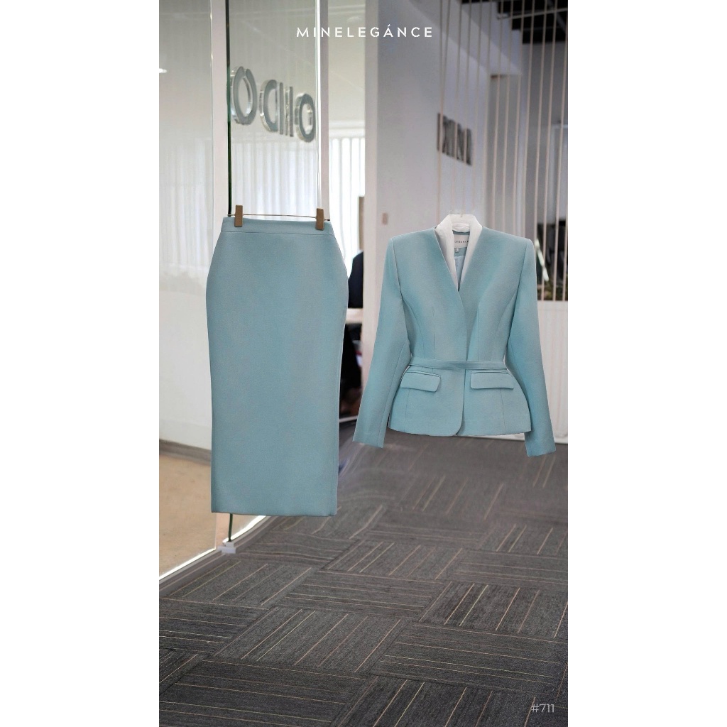 MINELEGÁNCE | SET VEST CỔ TIM THANH LỊCH, SANG TRỌNG - MIN711