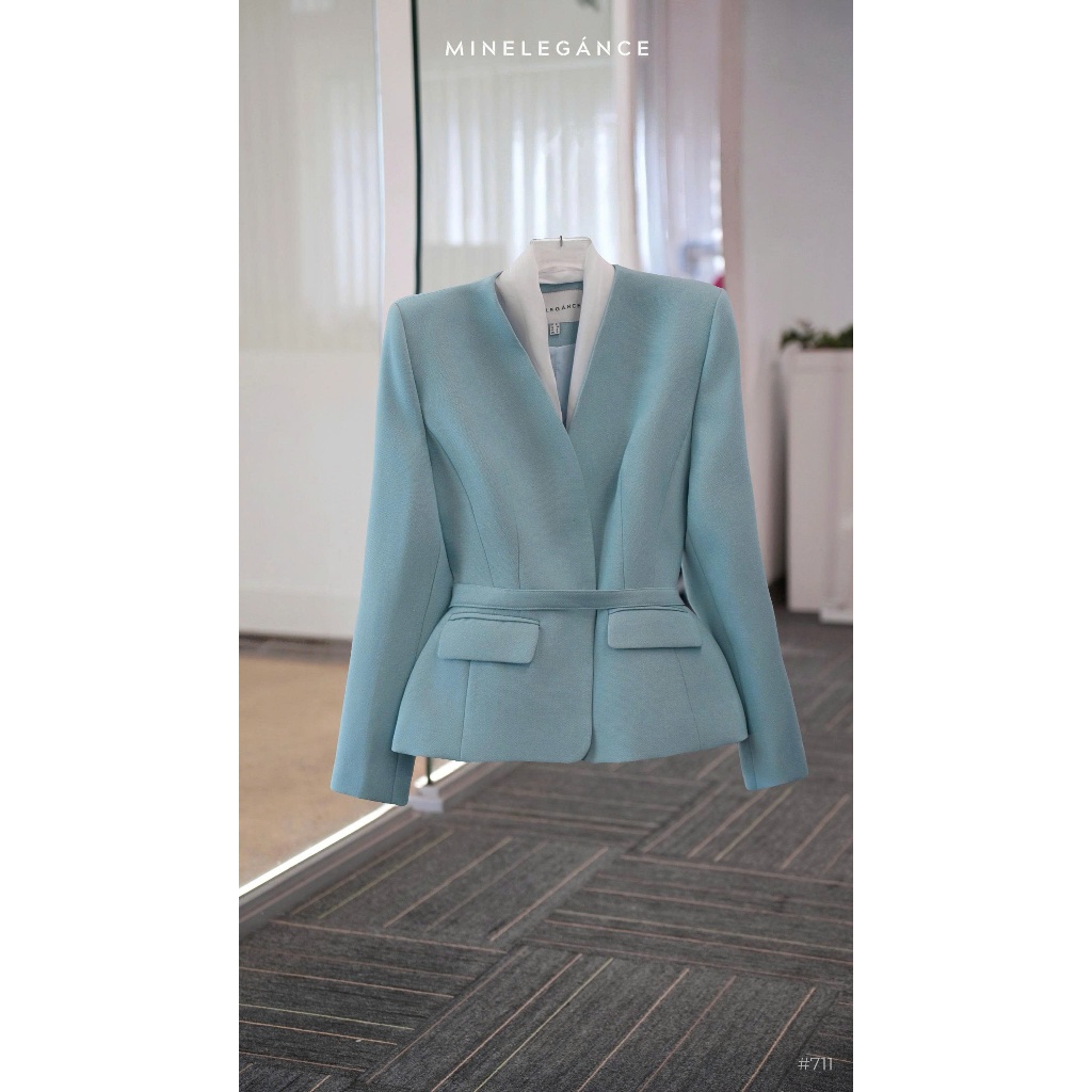 MINELEGÁNCE | SET VEST CỔ TIM THANH LỊCH, SANG TRỌNG - MIN711