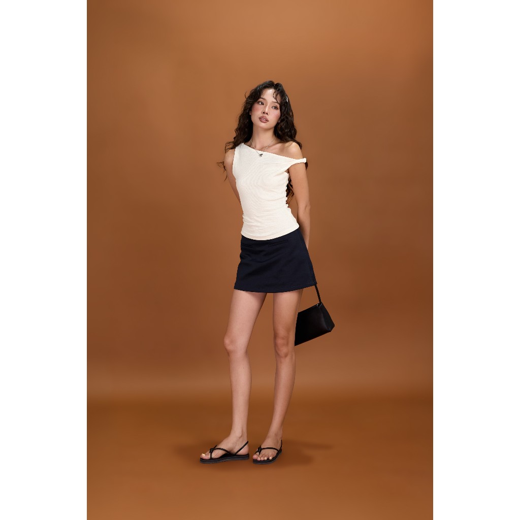 Chân váy ngắn Tina Miều Est.2013 chất vải kaki mịn màu xanh đen