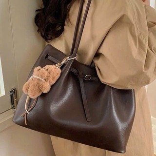 Túi xách tote công sở size 35 cho nữ da PU cao cấp tặng kèm charm gấu xinh MIE BAG