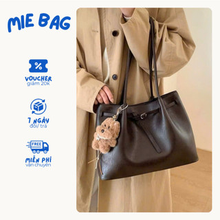Túi xách tote công sở size 35 cho nữ da PU cao cấp tặng kèm charm gấu xinh MIE BAG