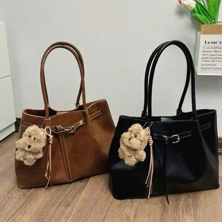 Túi xách tote công sở size 35 cho nữ da PU cao cấp tặng kèm charm gấu xinh MIE BAG