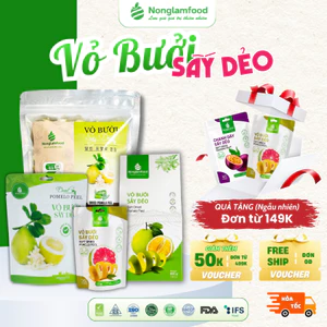 Vỏ Bưởi Sấy Dẻo NÔNG LÂM FOOD Vị Truyền Thống Dẻo Mềm Ít Ngọt - Đồ Ăn Vặt, Trái Cây Sấy Túi 25g-500g