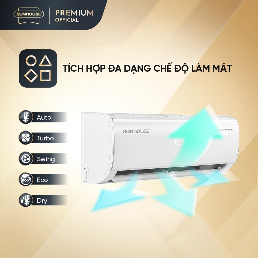 [LẮP ĐẶT TOÀN QUỐC] Điều hòa không khí TT Sunhouse 9000 BTU 1 chiều inv SHR-AW09IC620