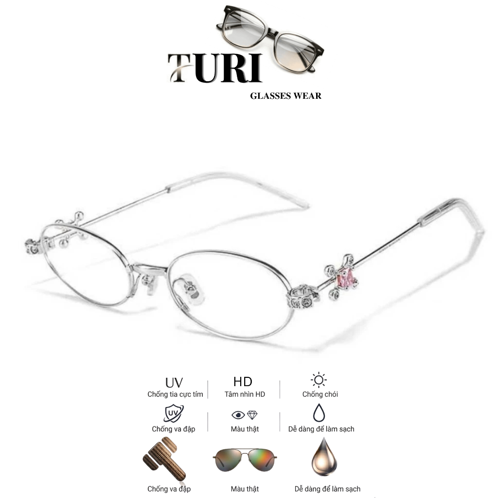 Kính bầu dục mắt mèo phong cách thanh lịch thời trang nữ hot trend chống tia UV 30915