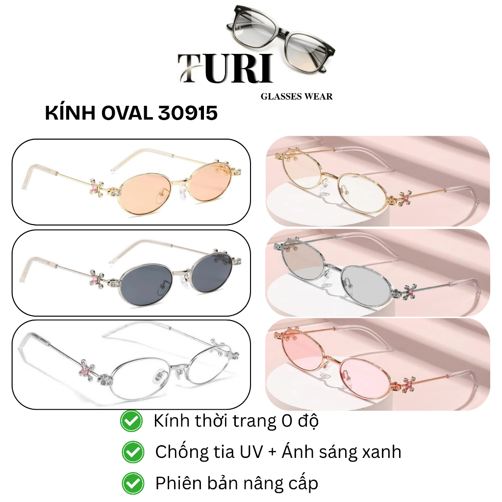 Kính bầu dục mắt mèo phong cách thanh lịch thời trang nữ hot trend chống tia UV 30915