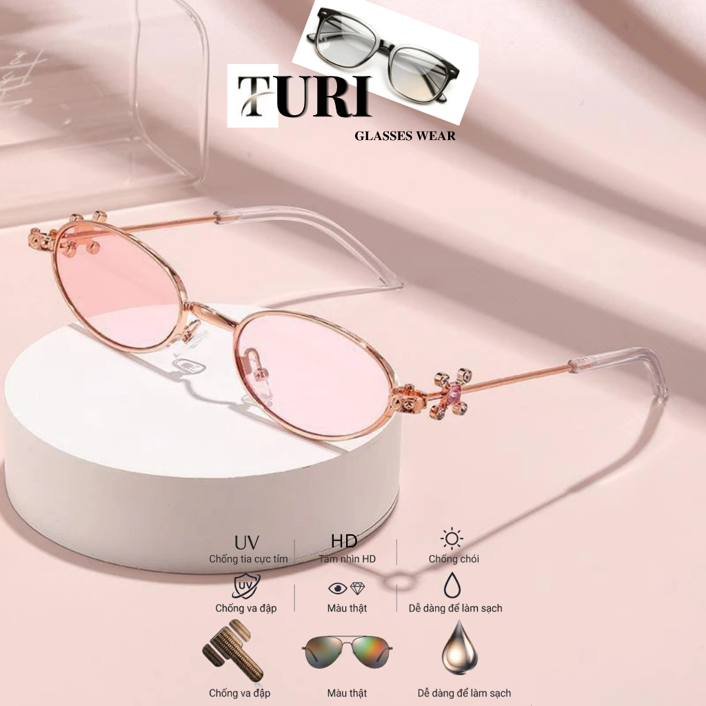 Kính bầu dục mắt mèo phong cách thanh lịch thời trang nữ hot trend chống tia UV 30915