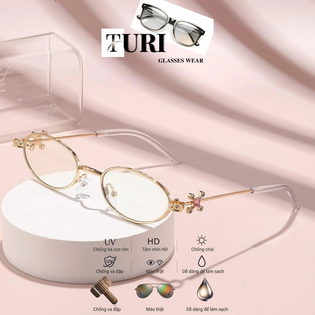 Kính bầu dục mắt mèo phong cách thanh lịch thời trang nữ hot trend chống tia UV 30915