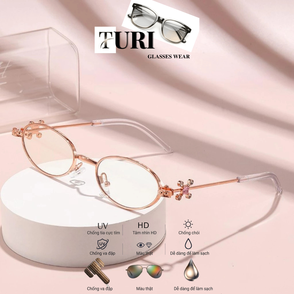 Kính bầu dục mắt mèo phong cách thanh lịch thời trang nữ hot trend chống tia UV 30915