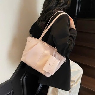 Túi xách công sở tote cho nữ màu pastel da bóng cao cấp tặng kèm ví nhỏ MIE BAG